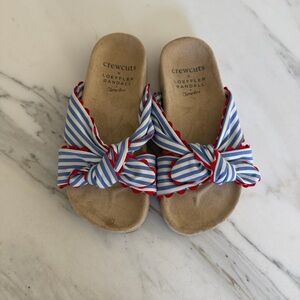Crewcuts Kids Blue and Red Striped Sandals